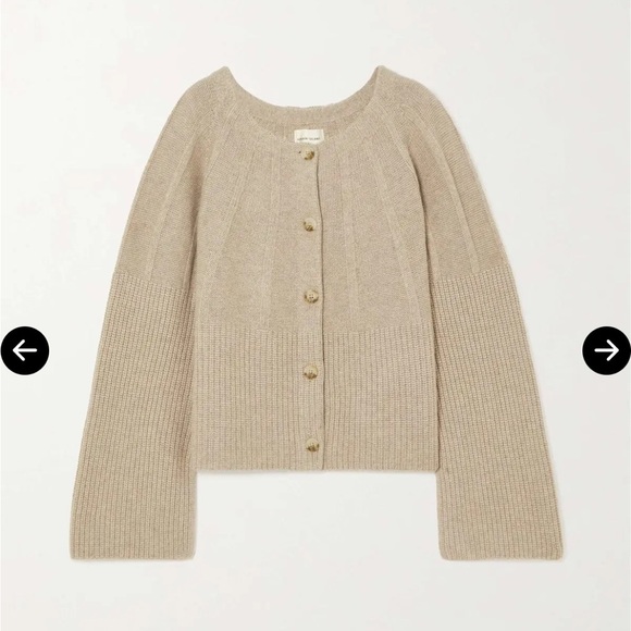 NWOT LouLou Studio Lanta Cashmere Cardigan Beige M - Picture 2 of 9